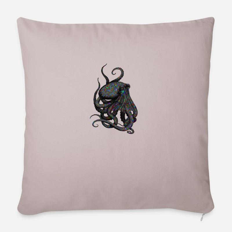 Pieuvre Goa - Housse de coussin décorative 45 x 45 cm - taupe clair