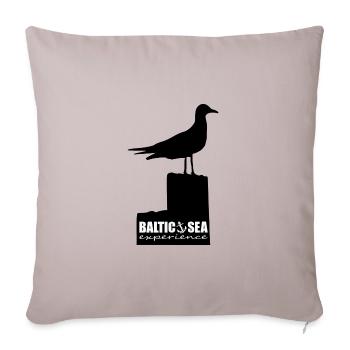Seagull on stake / BALTIC SEA EXPERIENCE / Baltic Sea - Sofa pillowcase 17,3'' x 17,3'' (45 x 45 cm) - light taupe - Front
