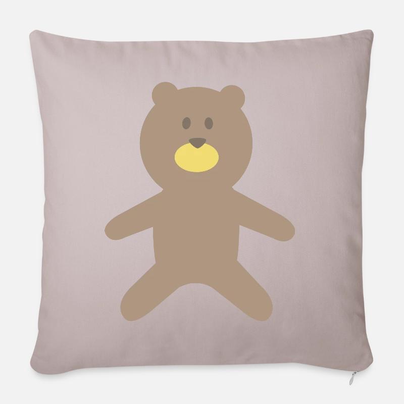 Plüschbär - Sofakissenbezug 45 x 45 cm - helles Taupe