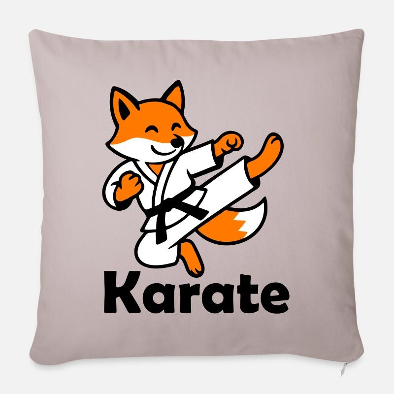 Karate Fuchs - Sofakissenbezug 45 x 45 cm - helles Taupe