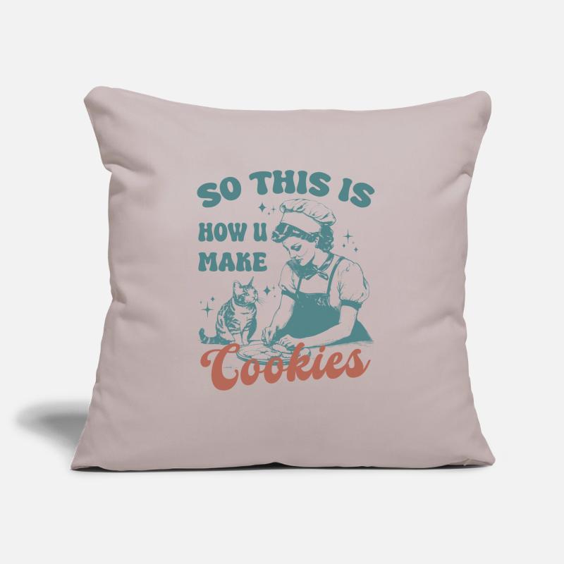 C’est donc comme ça que vous faites des biscuits chat mignon Housse de coussin décorative 45 x 45 cm
