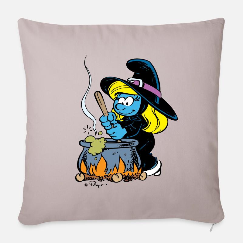 Smurfs Design Smurfette As A Witch - Sofa pillowcase 17,3'' x 17,3'' (45 x 45 cm) - light taupe