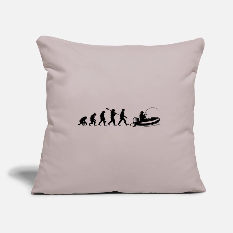 Evolution Bateau pêche | Pêcheur Cadeau Housse de coussin décorative 45 x 45 cm