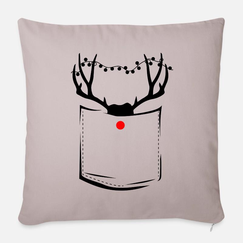 rentier Rudolf || Weihnachten - Sofakissenbezug 45 x 45 cm - helles Taupe