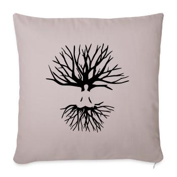 Yoga Meditation, Tree and Roots - Housse de coussin décorative 45 x 45 cm - taupe clair - Devant