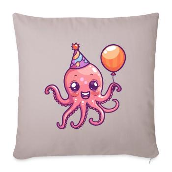 Octopus Birthday BD - Housse de coussin décorative 45 x 45 cm - taupe clair - Devant