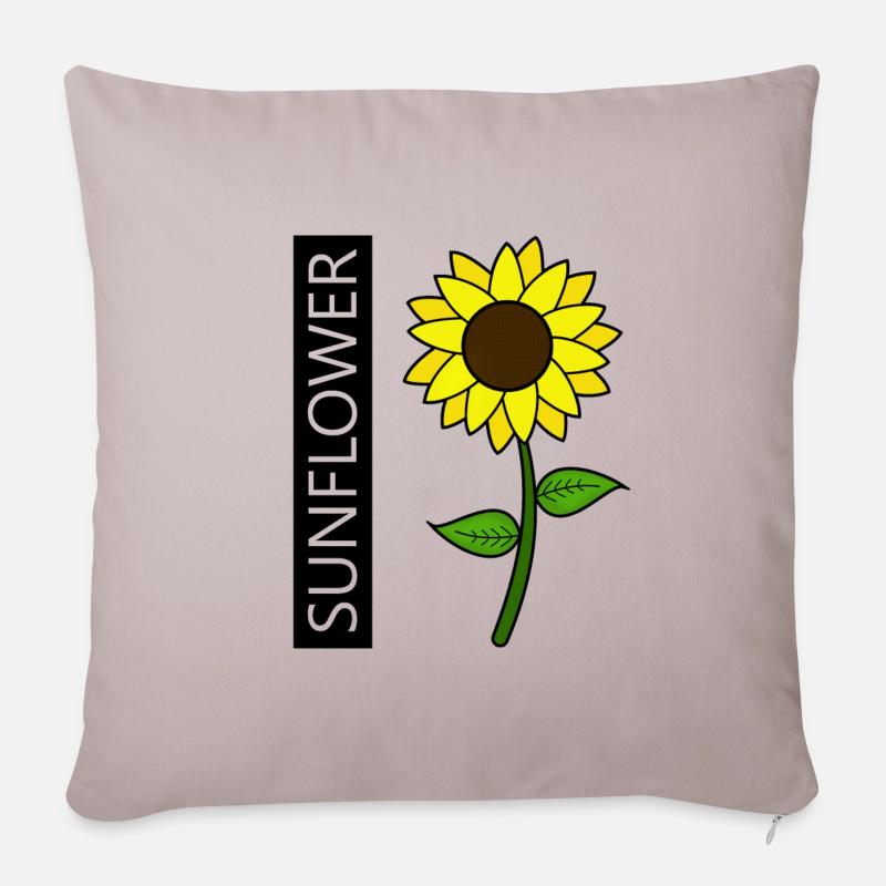 SUNFLOWER SONNENBLUME - Sofakissenbezug 45 x 45 cm - helles Taupe