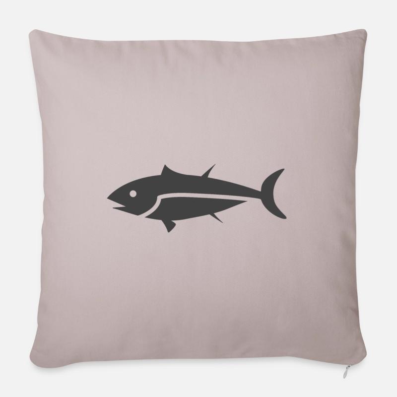 Fish Tuna Icon - Sofakissenbezug 45 x 45 cm - helles Taupe