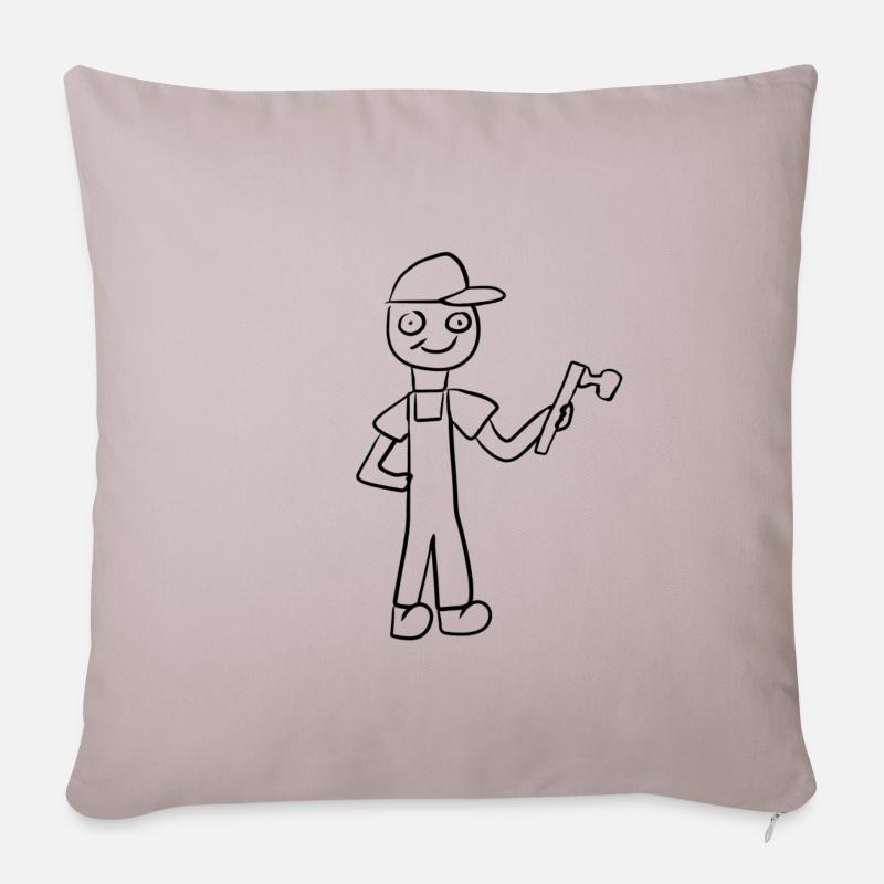 Handwerker Handwerk - Sofakissenbezug 45 x 45 cm - helles Taupe