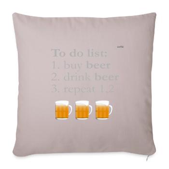 Beer to do list - color - Sofa pillowcase 17,3'' x 17,3'' (45 x 45 cm) - light taupe - Front