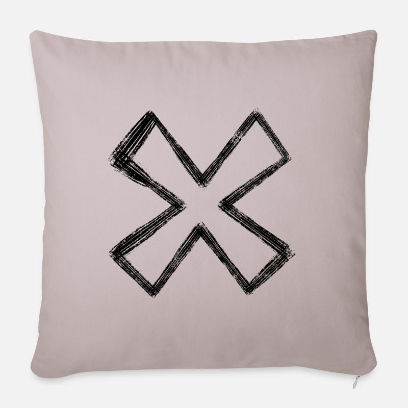 Black Cross - Sofa pillowcase 17,3'' x 17,3'' (45 x 45 cm) - light taupe