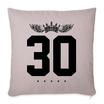 30 Zahl Krone - Sofakissenbezug 45 x 45 cm - helles Taupe - Vorne