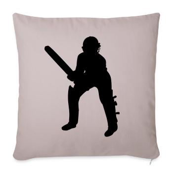 Cricket Schlagmann Batter Black - Sofakissenbezug 45 x 45 cm - helles Taupe - Vorne