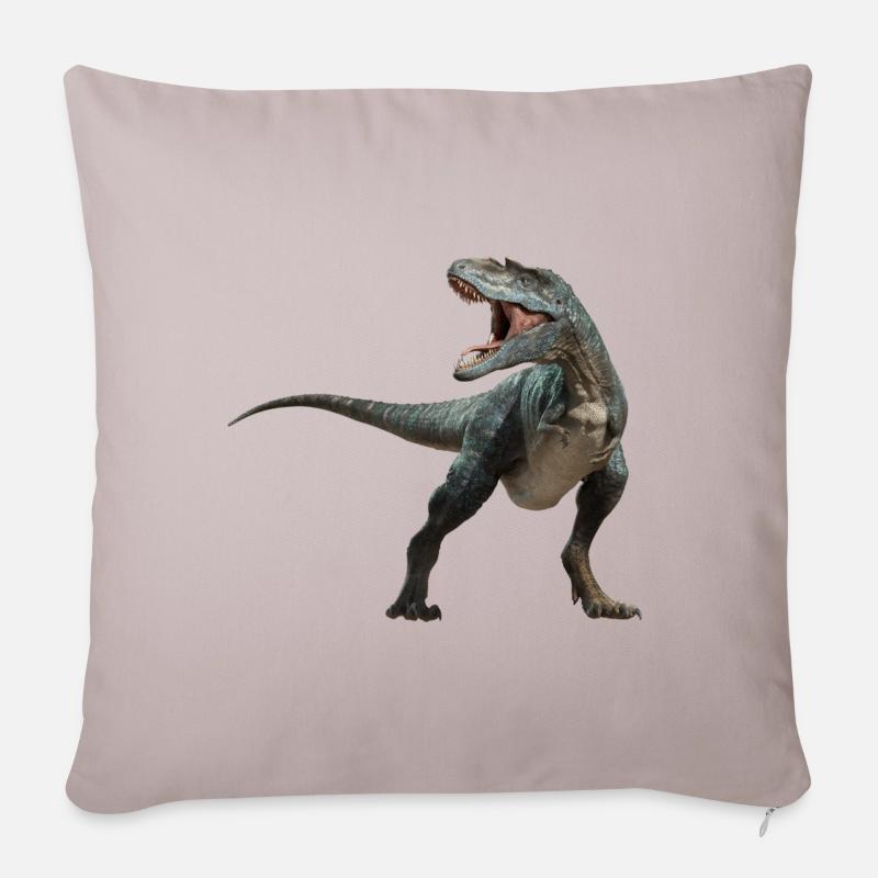 Dinosaurier T-Rex - Sofakissenbezug 45 x 45 cm - helles Taupe