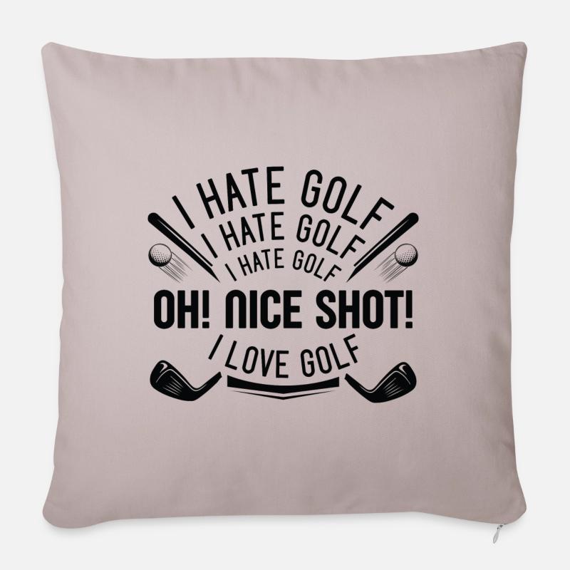 I Hate Golf - Sofakissenbezug 45 x 45 cm - helles Taupe