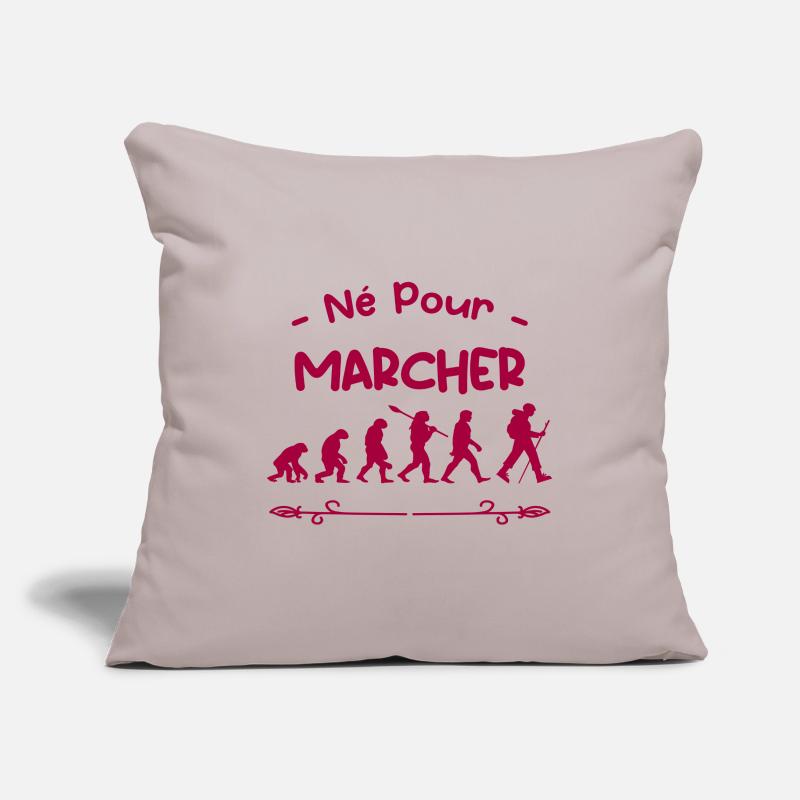 né pour marcher évolution Housse de coussin décorative 45 x 45 cm