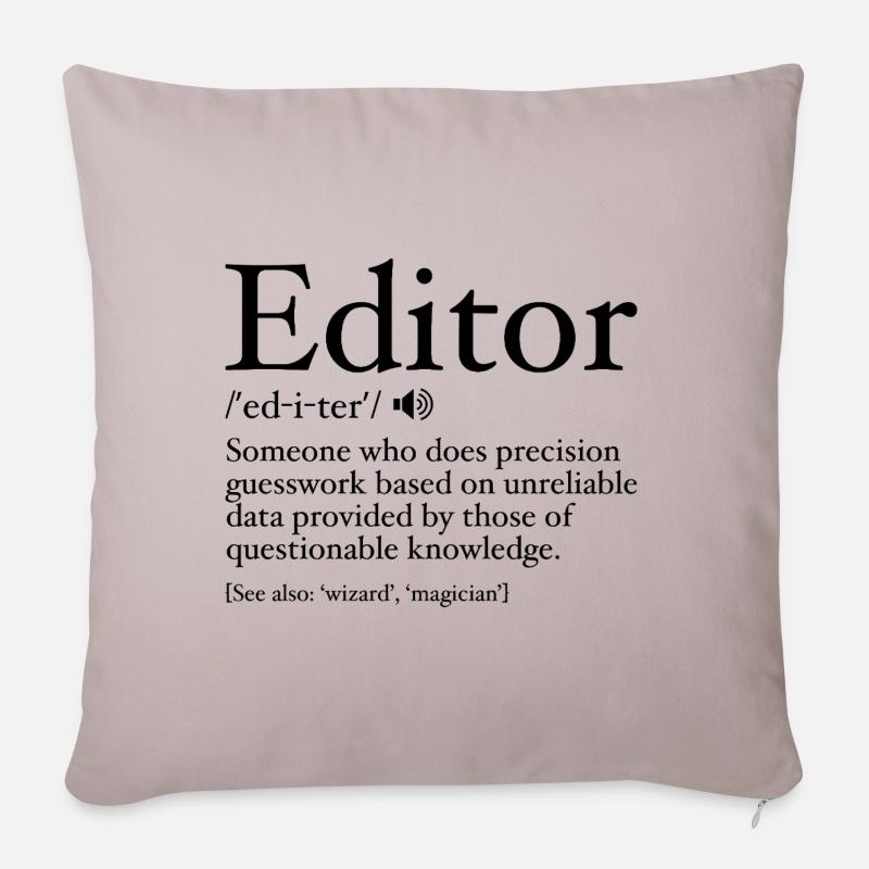 Lustige Editor-Definition Editor-Definition - Editor - Sofakissenbezug 45 x 45 cm - helles Taupe