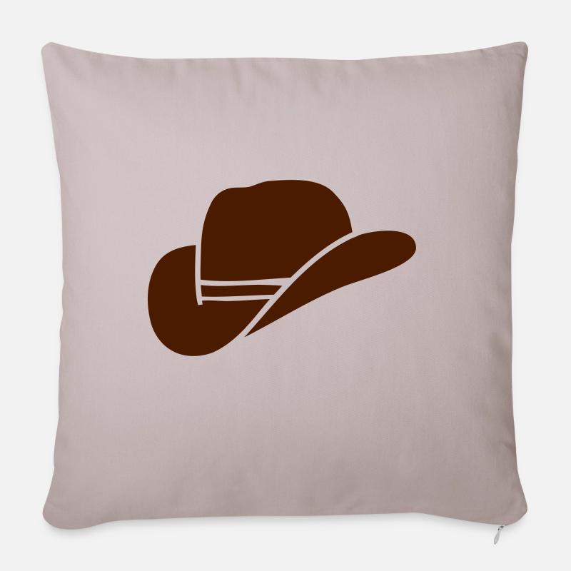 Cowboyhut - Sofakissenbezug 45 x 45 cm - helles Taupe
