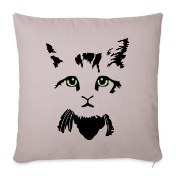 bébé chat - baby cat - 2 colours - Housse de coussin décorative 45 x 45 cm - taupe clair - Devant