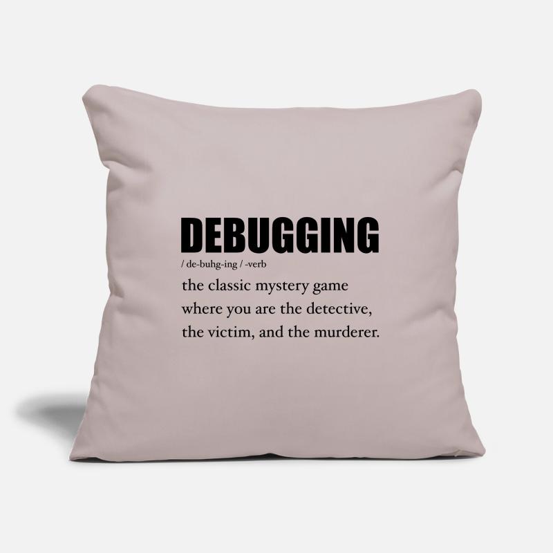 Programmer Debugging Definition Funny IT Developer Housse de coussin décorative 45 x 45 cm