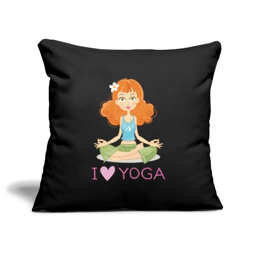 Yoga Lotus Pose Cartoon Girl - Sofakissenbezug 45 x 45 cm