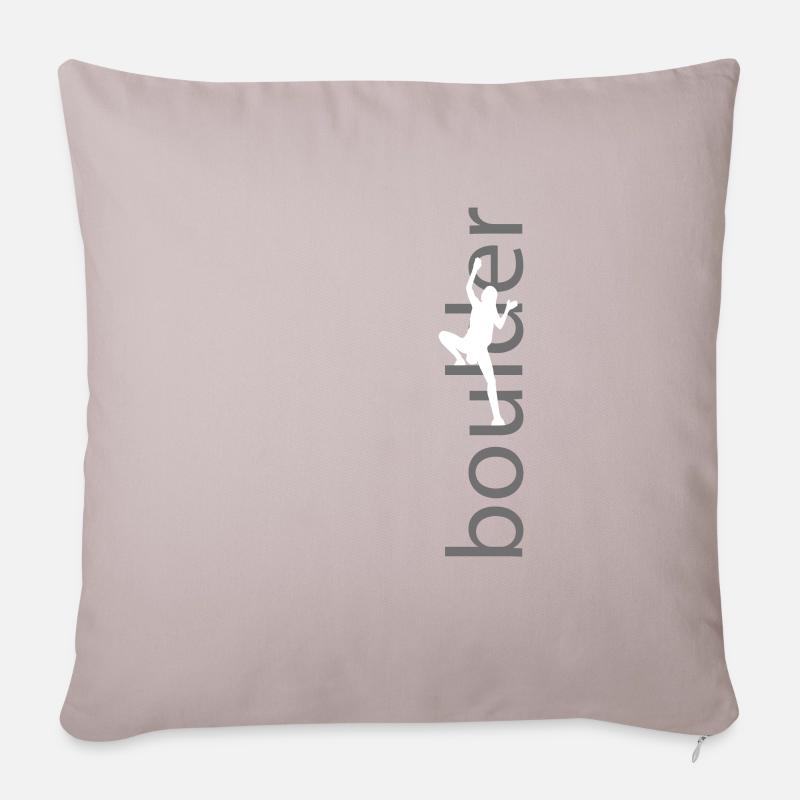 Boulder Schrift mit Kletterer - Sofakissenbezug 45 x 45 cm - helles Taupe