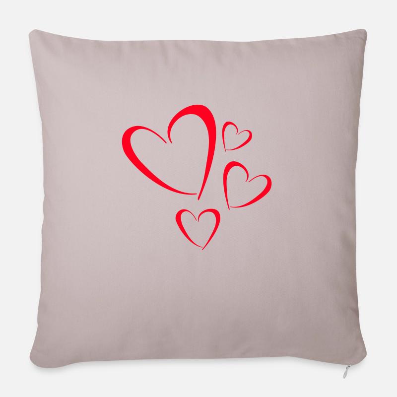 Saint Valentin coeur d'amour - Housse de coussin décorative 45 x 45 cm - taupe clair