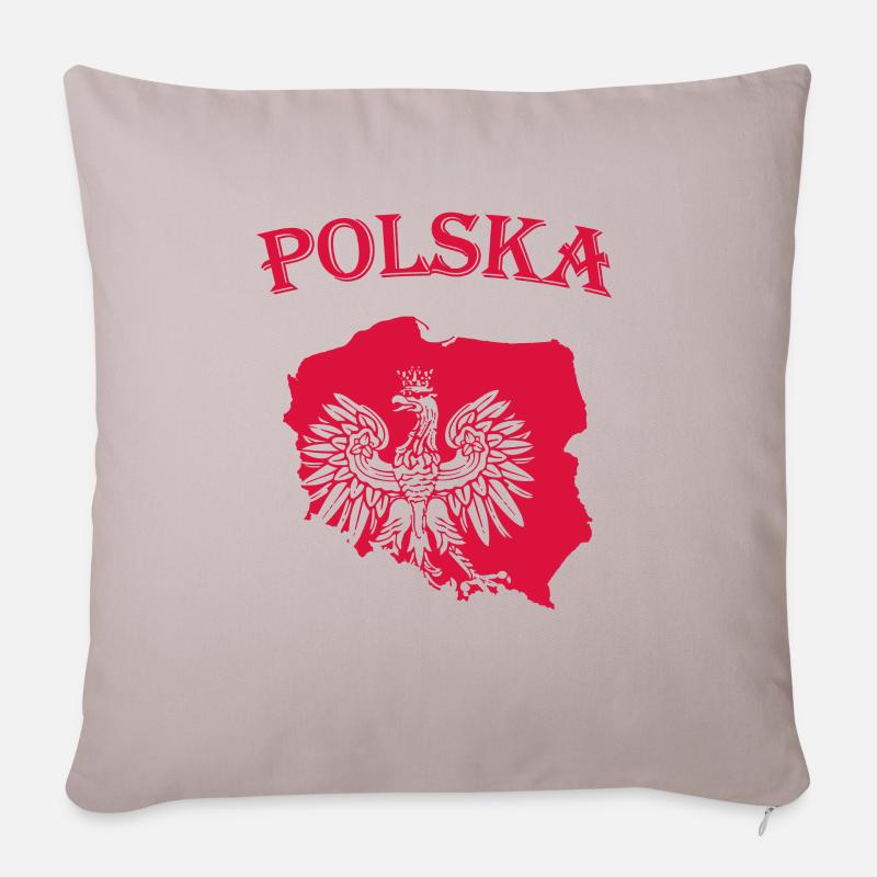 Aigle polonais - Housse de coussin décorative 45 x 45 cm - taupe clair