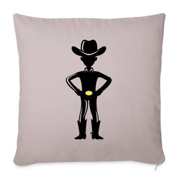 Cowboy - Copricuscino per divano, 45 x 45 cm - grigio chiaro - Fronte