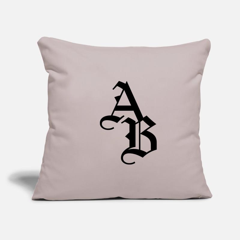 AB BA Initialen Buchstaben Schrift Geschenk Idee Sofakissenbezug 45 x 45 cm
