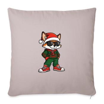 Fuchs Weihnachten X-Mas - Sofakissenbezug 45 x 45 cm - helles Taupe - Vorne