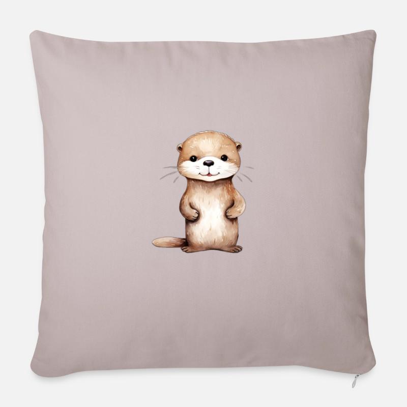 Otter Otterklasse - Sofakissenbezug 45 x 45 cm - helles Taupe