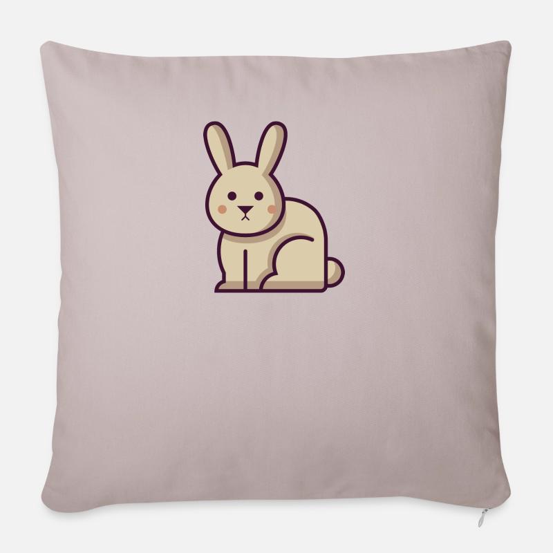 süßer Hase - Sofakissenbezug 45 x 45 cm - helles Taupe