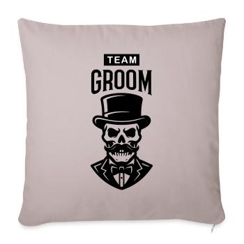 Team Groom Skeleton - Housse de coussin décorative 45 x 45 cm - taupe clair - Devant