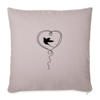 Hummingbird Heart - Sofa pillowcase 17,3'' x 17,3'' (45 x 45 cm) - light taupe - Front