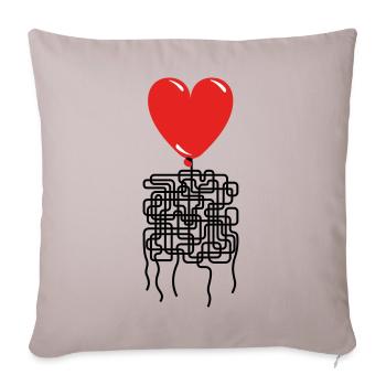 Things are complicated. Valentine's day. I love... - Sofa pillowcase 17,3'' x 17,3'' (45 x 45 cm) - light taupe - Front