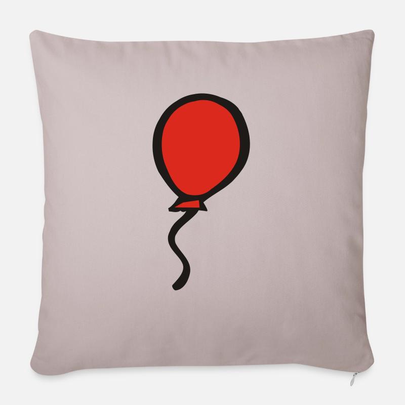 Roter Luftballon - Sofakissenbezug 45 x 45 cm - helles Taupe