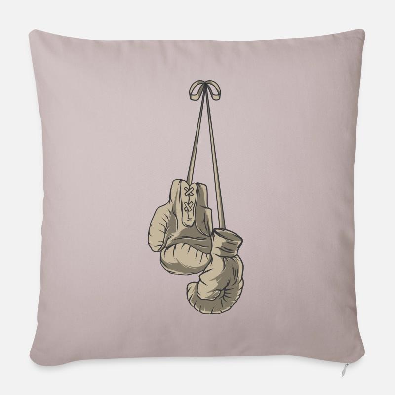 Boxhandschuhe - Sofakissenbezug 45 x 45 cm - helles Taupe