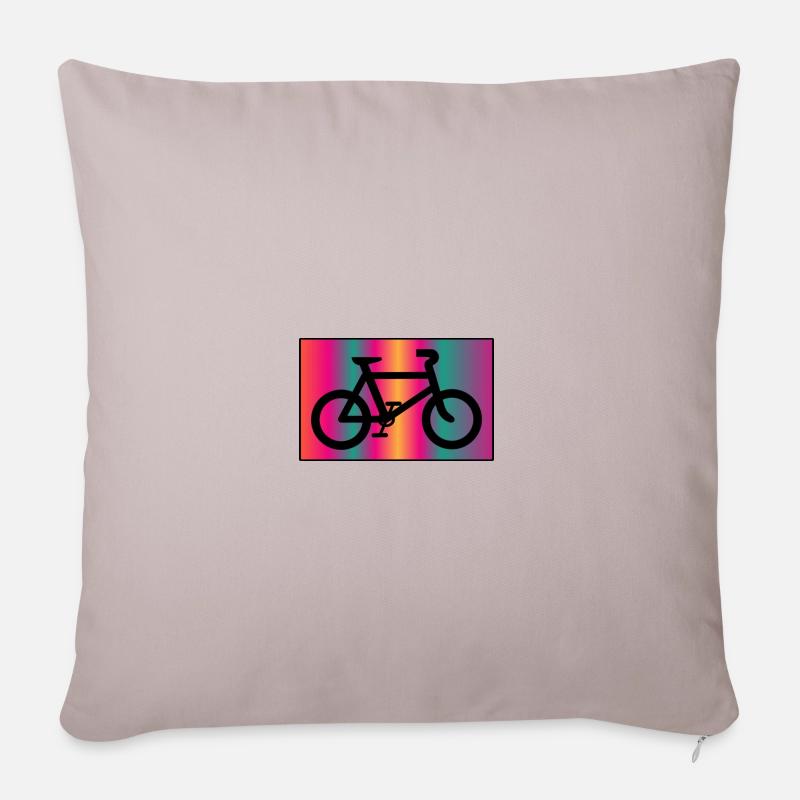 FAHRRAD - Sofakissenbezug 45 x 45 cm - helles Taupe