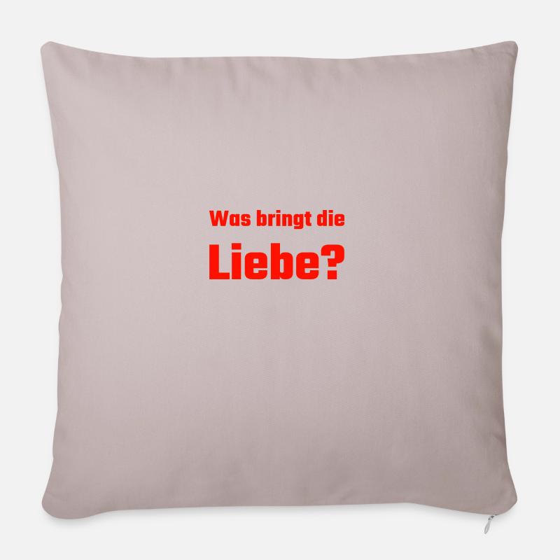 Single Liebe Love - Sofakissenbezug 45 x 45 cm - helles Taupe