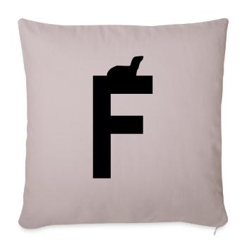 F furet/fouine - Housse de coussin décorative 45 x 45 cm - taupe clair - Devant