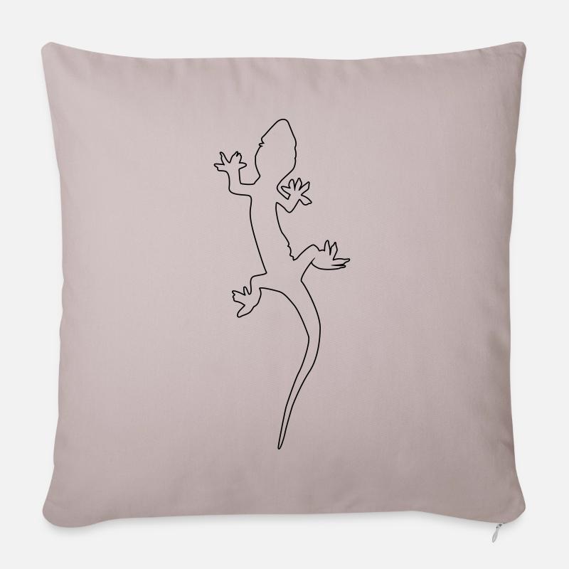 gecko echse silhouette - Sofakissenbezug 45 x 45 cm - helles Taupe