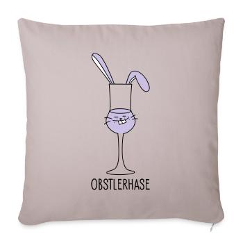 Easter Bunny as an Obstler (b) - Sofa pillowcase 17,3'' x 17,3'' (45 x 45 cm) - light taupe - Front