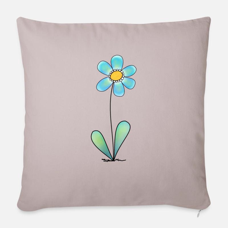 Blume - Sofakissenbezug 45 x 45 cm - helles Taupe