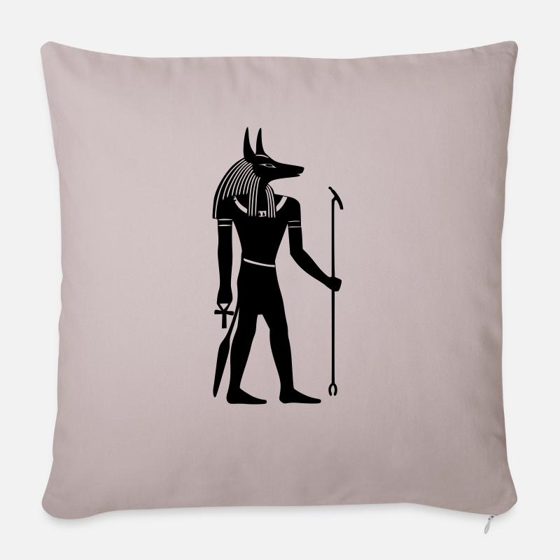 anubis egypte dieu - Housse de coussin décorative 45 x 45 cm - taupe clair