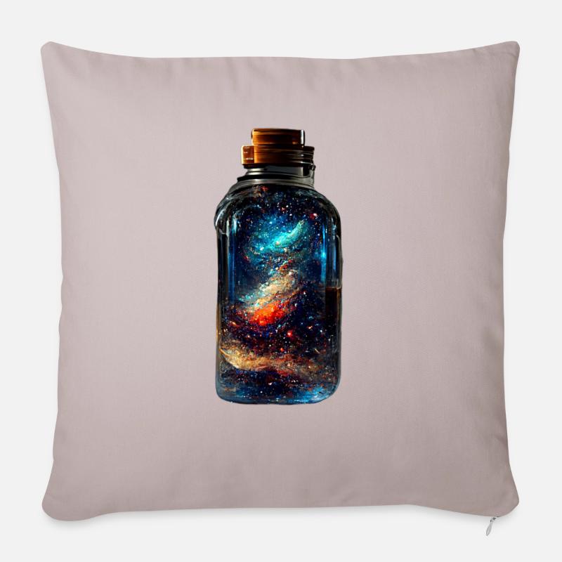 Galaxie - Housse de coussin décorative 45 x 45 cm - taupe clair