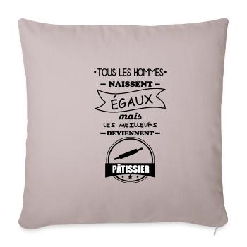 hommes pâtissier,cadeau patissier,pâtisserie - Housse de coussin décorative 45 x 45 cm - taupe clair - Devant
