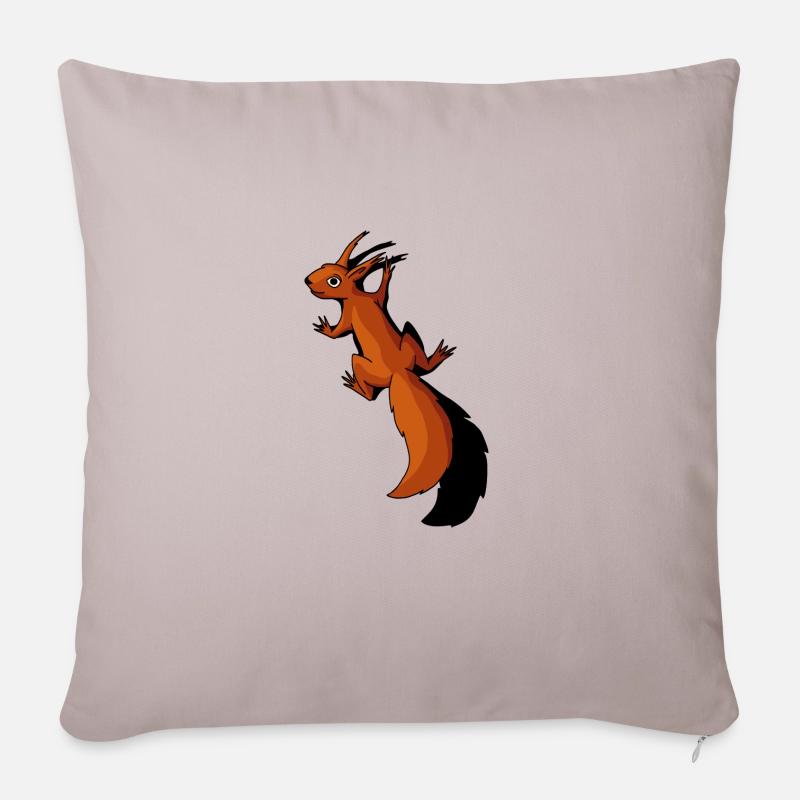 Eichhörnchen funky Tierchen Waldbewohner Geschenk - Sofakissenbezug 45 x 45 cm - helles Taupe