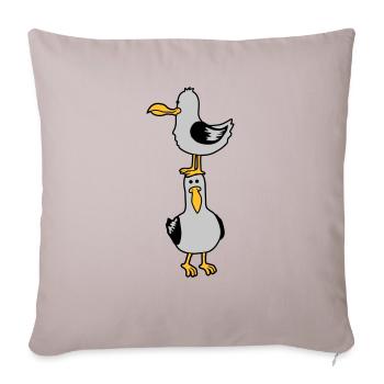 Seagulls Team 2 Amis - Housse de coussin décorative 45 x 45 cm - taupe clair - Devant