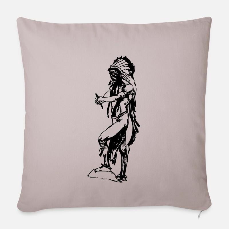 Amérique indienne idée cadeau indigène - Housse de coussin décorative 45 x 45 cm - taupe clair